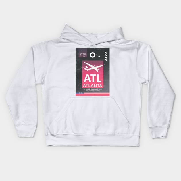 ATL Atlanta airport code Kids Hoodie by Woohoo